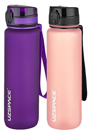 Uzspace 2'li Tritan Matara Seti 1000 ml Büyük Boy 14 Farklı Renk Seçeneği FiftyFifty