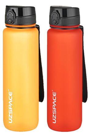 Uzspace 2'li Tritan Matara Seti 1000 ml Büyük Boy 14 Farklı Renk Seçeneği FiftyFifty
