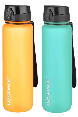 Uzspace 2'li Tritan Matara Seti 1000 ml Büyük Boy 14 Farklı Renk Seçeneği FiftyFifty