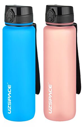 Uzspace 2'li Tritan Matara Seti 1000 ml Büyük Boy 14 Farklı Renk Seçeneği FiftyFifty