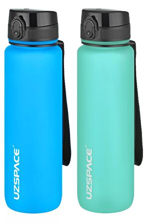 Uzspace 2'li Tritan Matara Seti 1000 ml Büyük Boy 14 Farklı Renk Seçeneği FiftyFifty