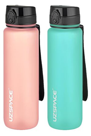Uzspace 2'li Tritan Matara Seti 1000 ml Büyük Boy 14 Farklı Renk Seçeneği FiftyFifty