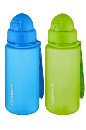 Uzspace 2'li Pipetli Tritan Matara Seti 400 ml FiftyFifty