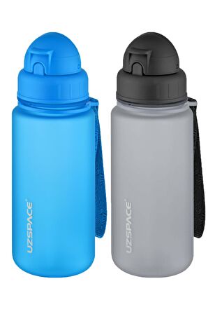 Uzspace 2'li Pipetli Tritan Matara Seti 400 ml FiftyFifty