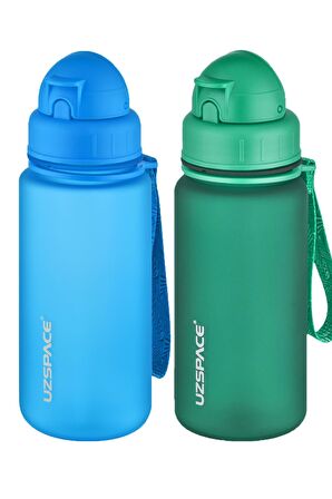 Uzspace 2'li Pipetli Tritan Matara Seti 400 ml FiftyFifty