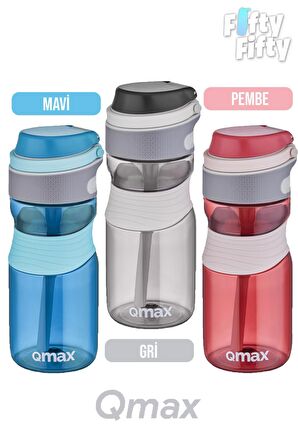 Qmax Pipetli  450ml Tritan Su Matarası 