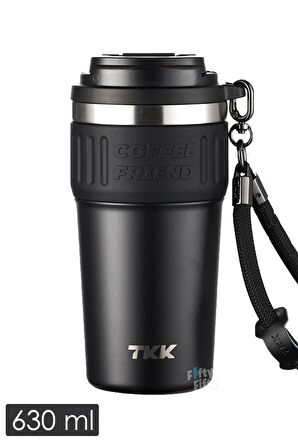 TKK 630 ML Özel Seri Çelik Mug Kahve Bardağı Pipetli/Rahat İçim 6 Saat Sıcak/12 Saat Soğuk Termos -2023 630ML