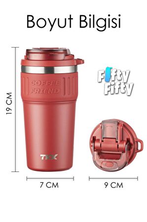 TKK 630 ML Özel Seri Çelik Mug Kahve Bardağı Pipetli/Rahat İçim 6 Saat Sıcak/12 Saat Soğuk Termos -2023 630ML