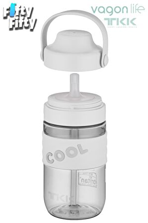 TKK 550 ML Pipetli(Isırılması güç) Taşıma kulplu Bpa İçermeyen Tritan Su Matarası COOL-550