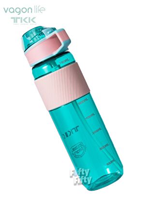 TKK 800 ML Kalın Isırılamaz Pipetli Bpa İçermeyen Taşıma Kulplu Tritan Su Matarası FFTKK1003-800ML