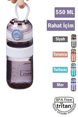 TKK 550 ML Rahat İçim (U Ağızlı) Bpa İçermeyen Taşıma Kulplu Tritan Su Matarası FFTKK1016-550ML