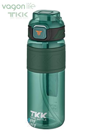 TKK 800 ML Çift Kullanım Pipetli/Rahat içim Bpa İçermeyen Taşıma Askılı Tritan Su Matarası FFTKK1020-800ML