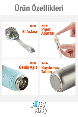 TKK 900 ML Çelik Termos Çift Kullanım Pipetli/Rahat İçim -12/24 Sıcak-Soğuk- Yalıtım -TKK2025900ML