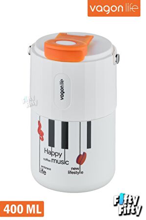 Vagonlife Tumbler 400 ML Kahve Bardağı/Mug Pipetli/Rahat İçim Paslanmaz Çelik Termos -Kulplu-FFVGN2050400ML