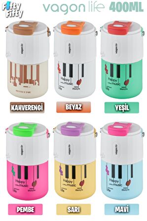 Vagonlife Tumbler 400 ML Kahve Bardağı/Mug Pipetli/Rahat İçim Paslanmaz Çelik Termos -Kulplu-FFVGN2050400ML