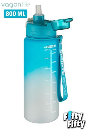 Vagonlife 800 ml Figürlü Su Matarası Çift Kullanım Pipetli Ve Rahat İçim Sticker Hediyeli-FFVGN-2352NEW800