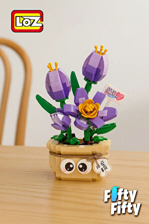 Loz Mikro Blok Serisi Lale Figürü 380 Parça Oyuncak Yapım Seti FFLZ-8842