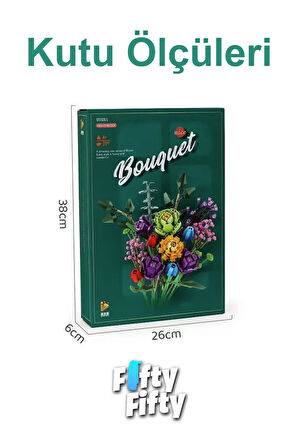 Panlos Dekoratif ve Koleksiyonluk 17 Çiçekli Buket Modeli 999 Parça Yapım Seti -FFP655001