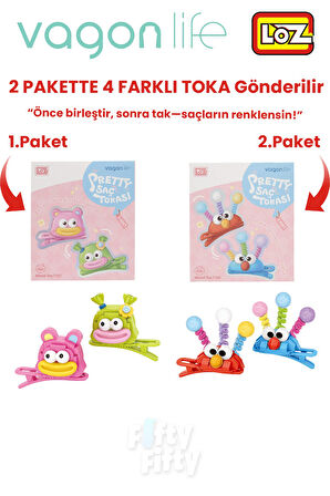 4'lü Saç Toka Seti Önce Birleştir,Sonra Tak (2 Paket 4 Adet Gönderilir) Yapı Toka Seti FF