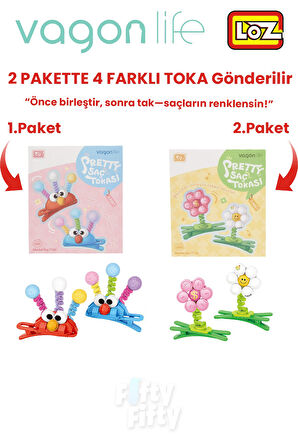 4'lü Saç Toka Seti Önce Birleştir,Sonra Tak (2 Paket 4 Adet Gönderilir) Yapı Toka Seti FF
