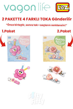 4'lü Saç Toka Seti Önce Birleştir,Sonra Tak (2 Paket 4 Adet Gönderilir) Yapı Toka Seti FF