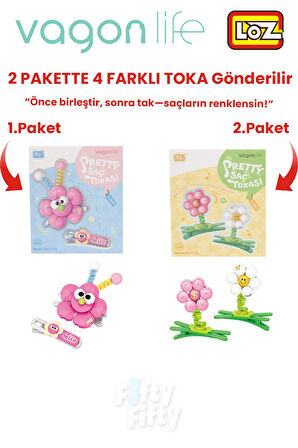 4'lü Saç Toka Seti Önce Birleştir,Sonra Tak (2 Paket 4 Adet Gönderilir) Yapı Toka Seti FF