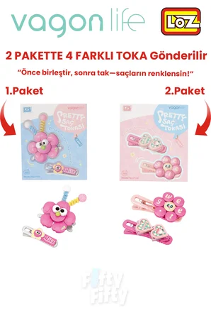 4'lü Saç Toka Seti Önce Birleştir,Sonra Tak (2 Paket 4 Adet Gönderilir) Yapı Toka Seti FF