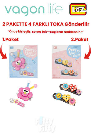 4'lü Saç Toka Seti Önce Birleştir,Sonra Tak (2 Paket 4 Adet Gönderilir) Yapı Toka Seti FF
