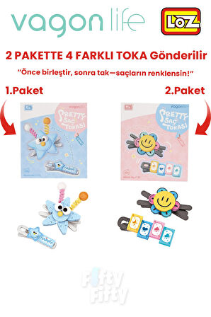 4'lü Saç Toka Seti Önce Birleştir,Sonra Tak (2 Paket 4 Adet Gönderilir) Yapı Toka Seti FF