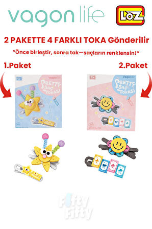 4'lü Saç Toka Seti Önce Birleştir,Sonra Tak (2 Paket 4 Adet Gönderilir) Yapı Toka Seti FF