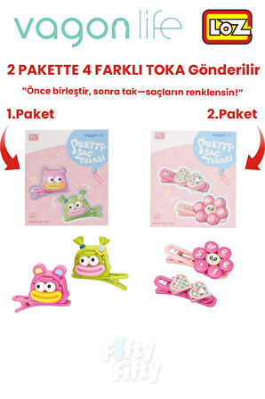 4'lü Saç Toka Seti Önce Birleştir,Sonra Tak (2 Paket 4 Adet Gönderilir) Yapı Toka Seti FF