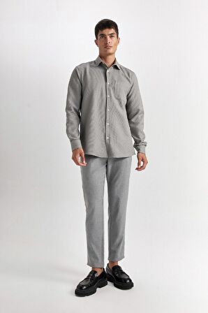 DeFacto Regular Fit Polo Yaka Pamuklu Uzun Kollu Gömlek D4976AX24AUGR67