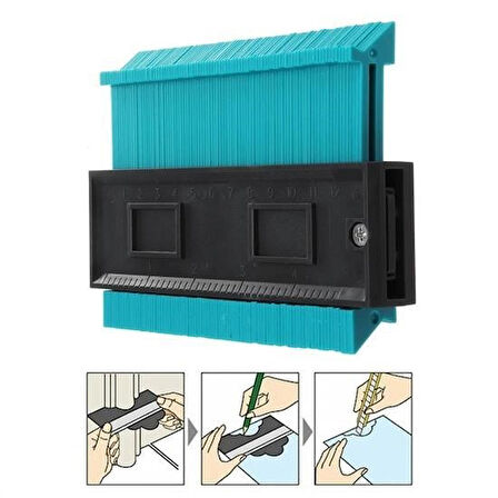 By Nevser® Çok Fonksiyonlu Plastik Kontur Ölçüm Cihazı Ahşap Fayans Şekillendirme Kalıbı