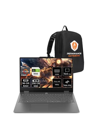 LOQ Essential R7 7735HS 96GB 256GB SSD RTX3050/6GB 65W 15.6" FHD 144Hz FDOS Gaming Laptop
