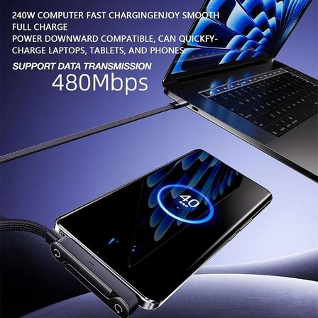 Standlı TYPE C & TYPE C Ayarlanabilir şarj kablosu, 2'si 1 arada şarj kablosu, cep telefonu standı, USB-C kablosu,