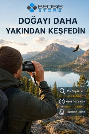 Gosky MW2 15x52 HD Monoküler Dürbün – BAK4 Prizma, FMC Optik, IPX7 Suya Dayanıklı, Telefon Adaptörü ve Tripodlu