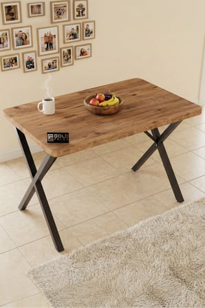 Reyo Falez 110x70 cm Yemek Masası Modern Ahşap Görünümlü Mutfak Ofis Balkon Bahçe Kafe Masası Atlant