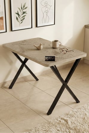 Reyo Falez 110x70 cm Yemek Masası Modern Ahşap Görünümlü Mutfak Ofis Balkon Bahçe Kafe Masası Traver