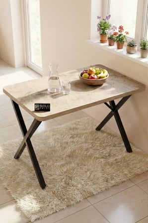 Reyo Falez 110x70 cm Yemek Masası Modern Ahşap Görünümlü Mutfak Ofis Balkon Bahçe Kafe Masası Traver