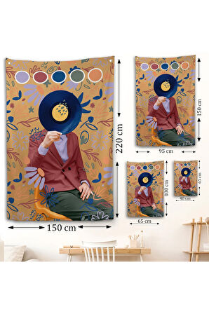 Sansalyede Oturan Adam Pop Art Duvar Örtüsü-7978