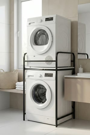 Reyo Falez Çamaşır Makinesi Dolabı Raf Metal Düzenleyici Organizer 2 Katlı Banyo Rafı Çok Amaçlı Dol