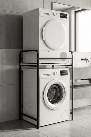 Reyo Falez Çamaşır Makinesi Dolabı Raf Metal Düzenleyici Organizer 2 Katlı Banyo Rafı Çok Amaçlı Dol