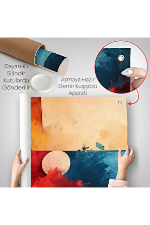 Yağlıboya Görünümlü Soyut Duvar Örtüsü-7980