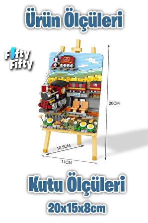 LOZ Creative Serisi Tren Tablosu 758 Parça Oyuncak Yapım Seti FFLZ-1296