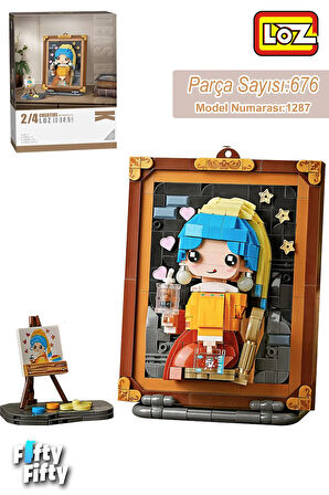 LOZ Creative Serisi Şövale Figürlü Ve Tablo 676 Parça Oyuncak Yapım Seti FFLZ-1287