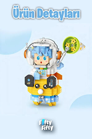 LOZ Micro Block Serisi Mavi Astronot 390 Parça Oyuncak Yapım Seti FFLZ-8827
