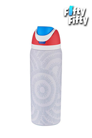 Vagonlife 600 ML Tek Kapak Çift Kullanım Pipetli/Pipetsiz Taşıma Kulplu Çelik Termos -FFVGN044ML600Desenli
