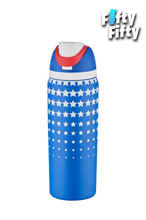Vagonlife 600 ML Tek Kapak Çift Kullanım Pipetli/Pipetsiz Taşıma Kulplu Çelik Termos -FFVGN044ML600Desenli