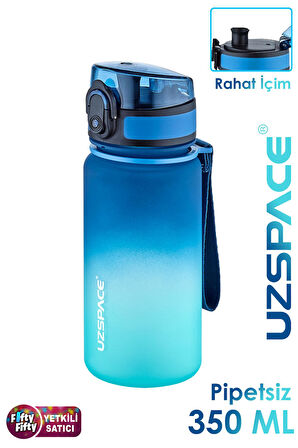 Uzspace 350 ML Pipetsiz Çift Renk Softtouch Tritan Çocuk Su Matarası -FFCOL350MLUZS