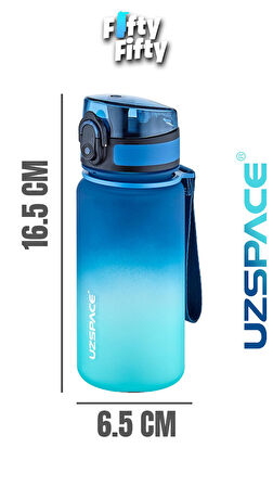 Uzspace 350 ML Pipetsiz Çift Renk Softtouch Tritan Çocuk Su Matarası -FFCOL350MLUZS